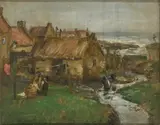 Eugen Dekkert, DOING THE LAUNDRY, ST MONANS, Oil on board
