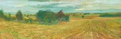 William Birnie, ROLLING FARMLANDS, FIFE, oil on board