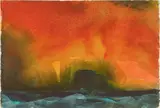John Houston, BASS ROCK AND RED SKY, Watercolour
