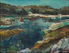 Hamish Lawrie, YACHTS IN THE BAY, oil on board