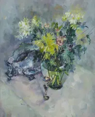 Marion Drummond, LIGHTER SHADES OF GREY, oil on board