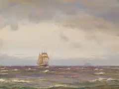 Patrick Downie, THE MORNING BREEZE, watercolour with scratching out