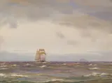 Patrick Downie, THE MORNING BREEZE, watercolour with scratching out