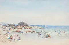 AT THE SEASIDE by William Arthur Laurie Carrick, watercolour, sold Feb 2026