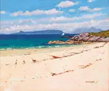 Frank Colclough, JUNE MORNING, CAMUSDARACH, acrylic on board