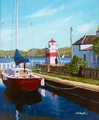 JUNE MORNING, CRINAN by Frank Colclough, acrylic on board, offered Feb 2026