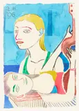 Adrian Wiszniewski, LITTLE BATHER, watercolour