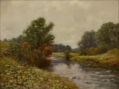 Joseph Morris Henderson, THE RIVER IN AUTUMN, oil on canvas