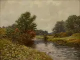 Joseph Morris Henderson, THE RIVER IN AUTUMN, oil on canvas