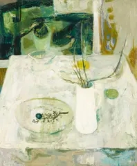 Mardi Barrie, GREEN STILL LIFE, oil on canvas