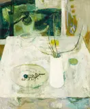 Mardi Barrie, GREEN STILL LIFE, oil on canvas