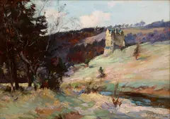 Joseph Milne, NEIDPATH CASTLE, PEEBLES, oil on canvas
