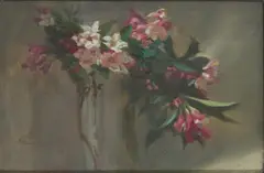 John Henry Lorimer, PINK AND WHITE STILL LIFE, oil on panel