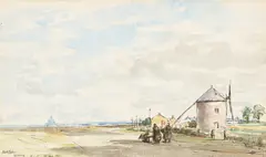 James McBey, HIREL, FRANCE, watercolour, pen and ink