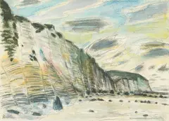 John Houston, EVENING, VARENGEVILLE, watercolour and pencil