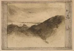 Félix Buhot, THE CLIFF, BAY OF SAINT-MALO, Etching