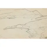 Elizabeth Blackadder, LANDSCAPE, charcoal