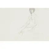 Elizabeth Blackadder, SEATED MALE NUDE, pencil