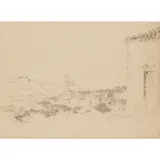 Muirhead Bone, ROOFTOPS, RONDA, pencil and ink