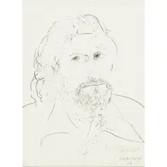 John Bellany, PORTRAIT OF A GENTLEMAN, black crayon