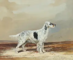 Reuben Ward Binks, ENGLISH SETTER 'PATCH OF CROMBIE', mixed media
