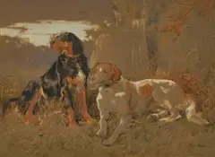 John Sargeant Noble, WAITING FOR THE GUNS, watercolour and pencil