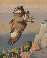 Keith Henderson, CRESTED EAGLE, SWAZILAND, pastel