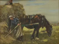 George Smith, THE HARVEST FIELD, oil on canvas-board