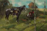 William Kennedy, A REST FROM MANOEUVRES, oil on canvas
