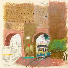 Leon Morrocco, TRAMS, PORTA MAGGIORE, mixed media