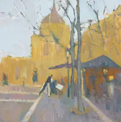 Michael Clark, PARIS STREET SCENE, oil on canvas
