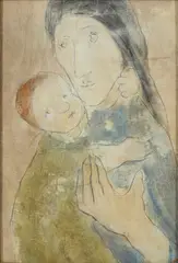 MOTHER AND CHILD by Joyce Gunn Cairns, Oil on paper, offered Feb 2026