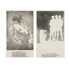 Elisabeth Frink, TWO WORKS FROM 'CANTERBURY TALES II': THE SECOND NUN'S TALE & THE PARDONER'S TALE, 1972, Etching and aquatint, ed. 300, printed by White Ink Ltd, published by Leslie Waddington Prints Ltd, London (2)