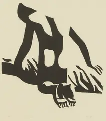 Roderic Barrett, Figures, linocut