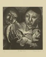 Roderic Barrett, The Blue Bird, wood engraving