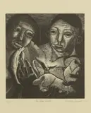 Roderic Barrett, The Blue Bird, wood engraving