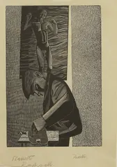 Roderic Barrett, Painter, 1948, wood engraving