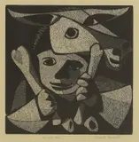 Roderic Barrett, Ass and Man, 1951, wood engraving