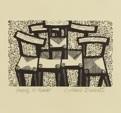 Roderic Barrett, Family of Chairs, wood engraving