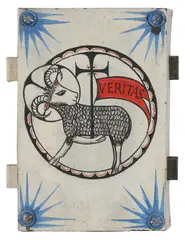 David Jones, Agnus Dei, oil on metal