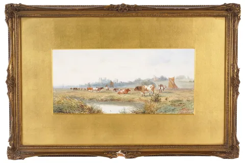 John MacPherson, Cattle near Durham, watercolour