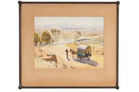 John Samuel Loxton, A covered cart, watercolour