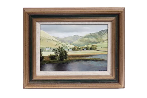 Alan R. Thompson, Brotherswater towards Hartsop Dodd, oil on board