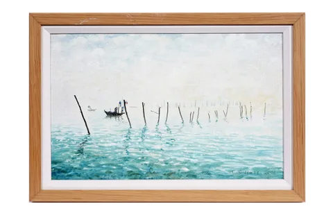 Christopher Hall, The Oyster Beds, Wonnapha, oil on board