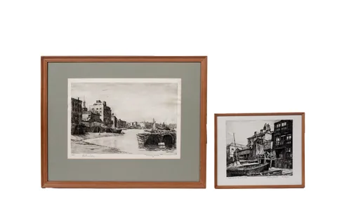 Norman Janes, Rotherhithe & Rope Merchants, Greenwich, limited edition etching, 13/40