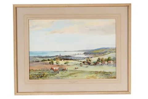 William Fergie, Berwick on Tweed from Halidon Hill, watercolour