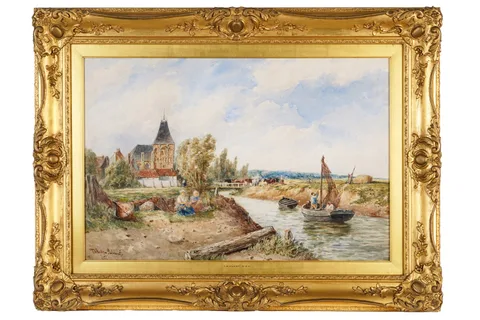 Thomas Bush Hardy, Quillebeuf, watercolour