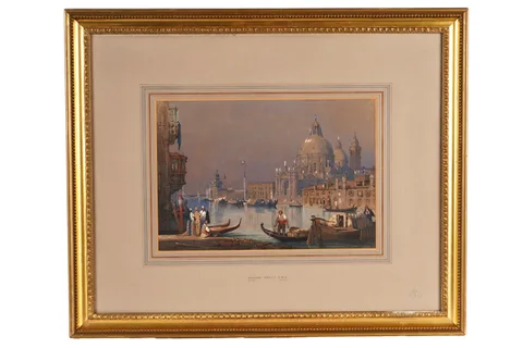 Samuel Prout, Santa Maria della Salute and the Dogana from the Grand Canal, watercolour