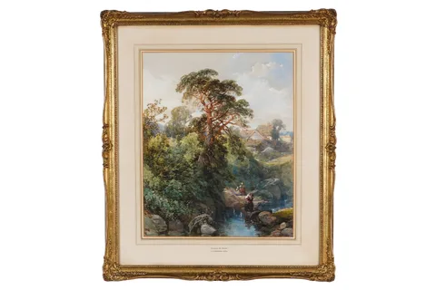 James Duffield Harding, Crossing the Brook, watercolour
