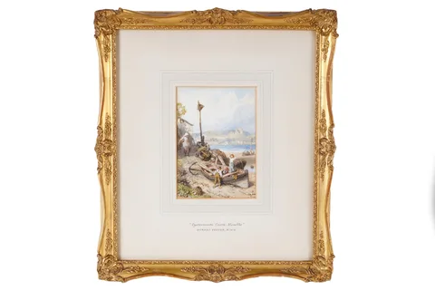 Myles Birket Foster, Oystermouth Castle, Mumbles, watercolour